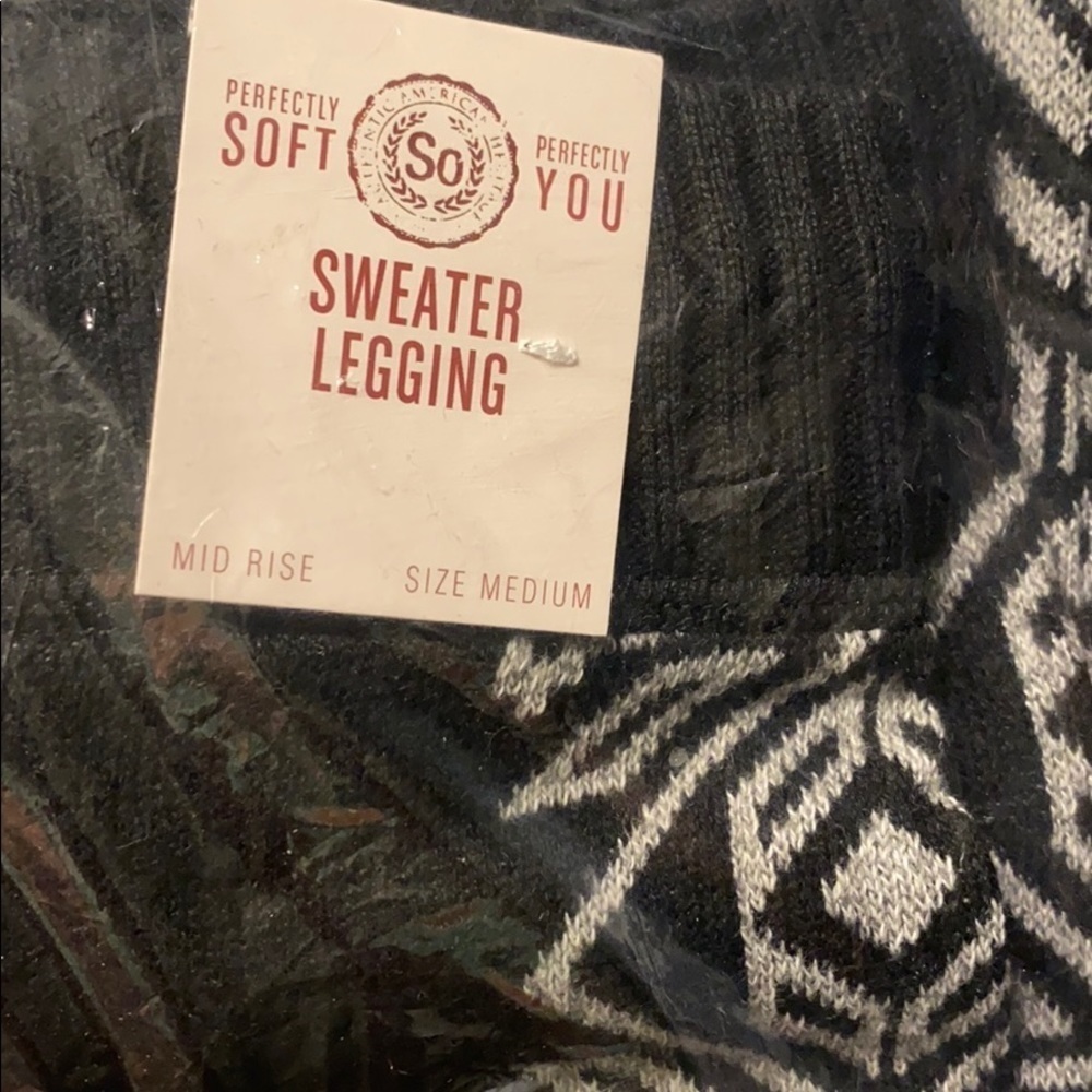 SO sweater leggings mid rise Medium black / gray NEW - Picture 3 of 5